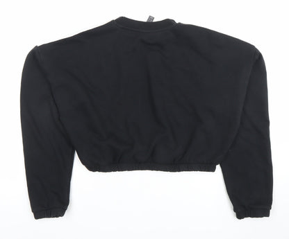 Adidas Womens Black M Cropped Crew Neck Sweatshirt