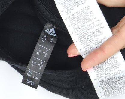 Adidas Womens Black M Cropped Crew Neck Sweatshirt