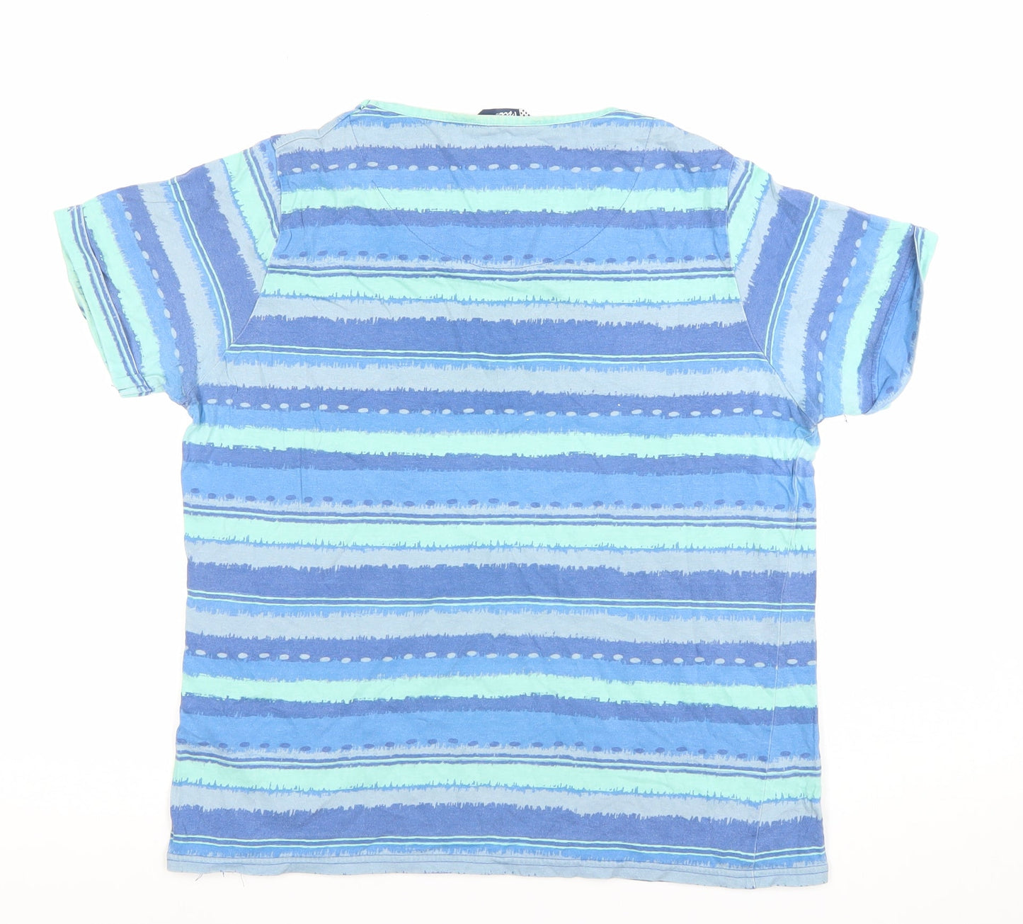 Irie Women's Blue Striped Cotton T-Shirt Size M