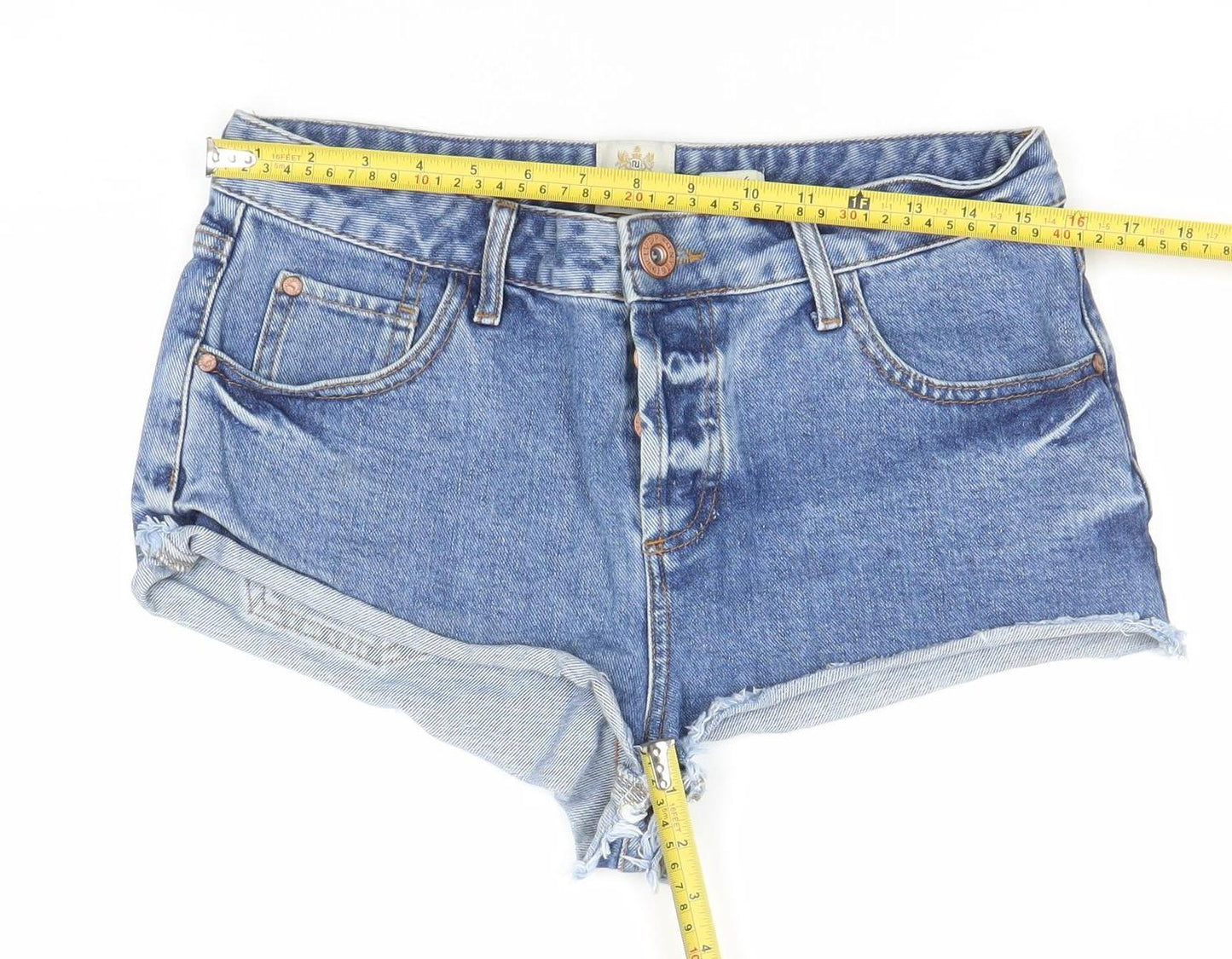 River Island Women’s Blue Denim Cut-Off Shorts Size 12