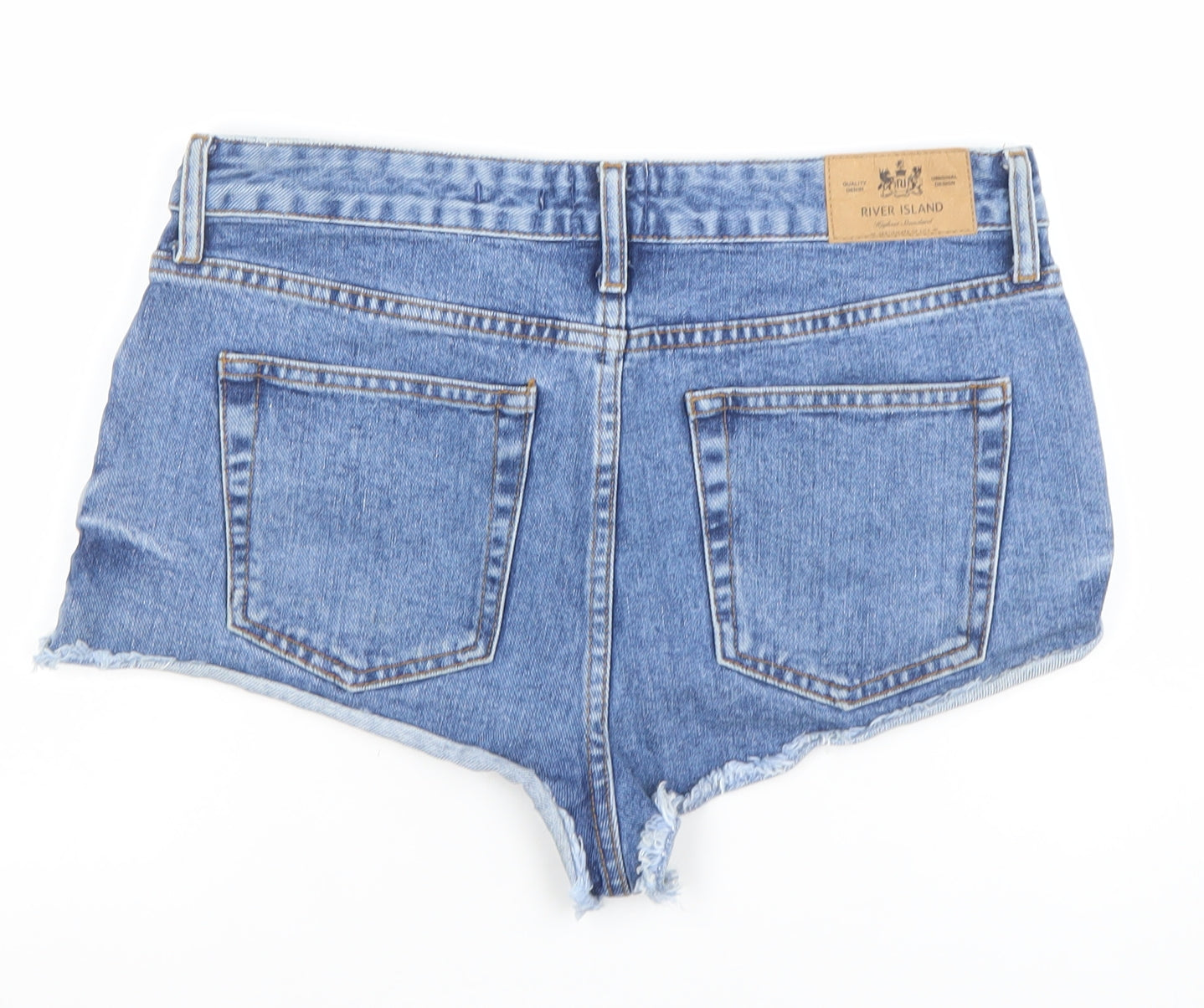 River Island Women’s Blue Denim Cut-Off Shorts Size 12