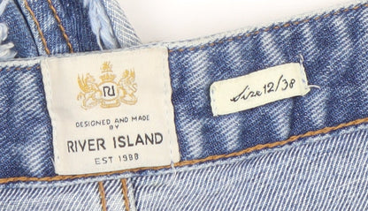 River Island Women’s Blue Denim Cut-Off Shorts Size 12