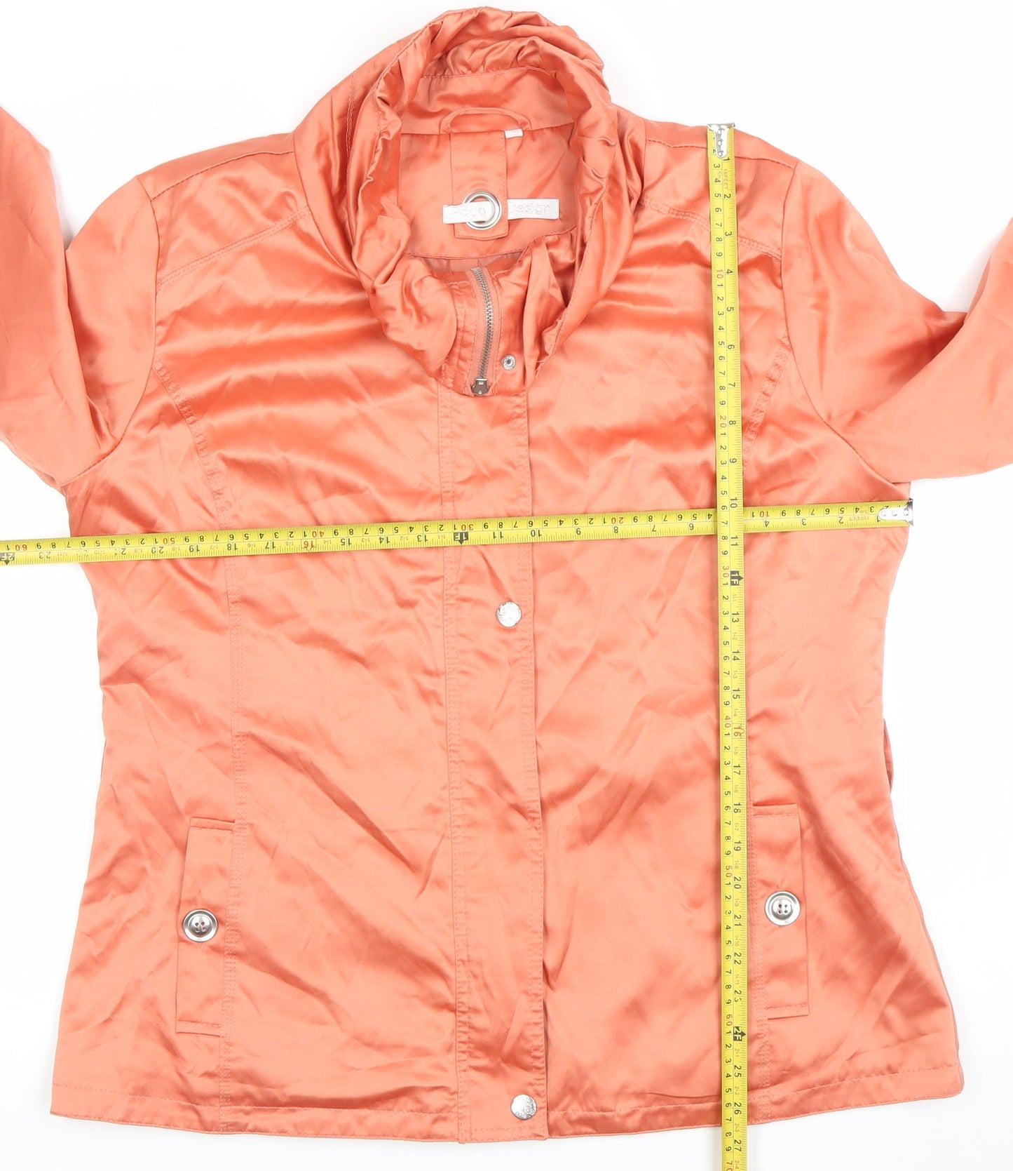 Paco Design Women's Orange XL Mid-Length Polyester Cotton Jacket