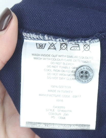 Lyle & Scott Men's Blue Regular Fit Cotton Polo Shirt L