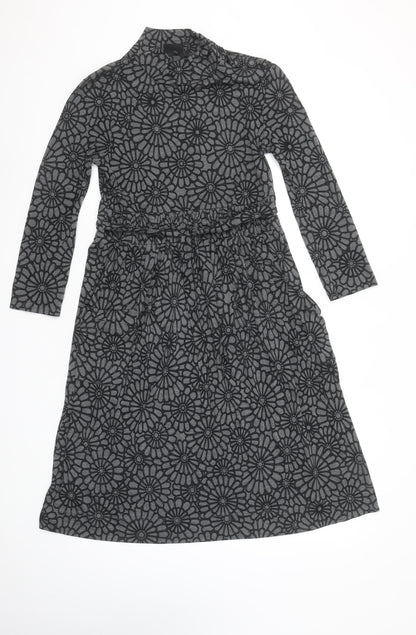 Next Women’s Grey Floral A-Line Jersey Dress Size 10