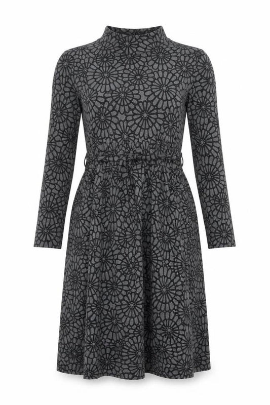 Next Women’s Grey Floral A-Line Jersey Dress Size 10