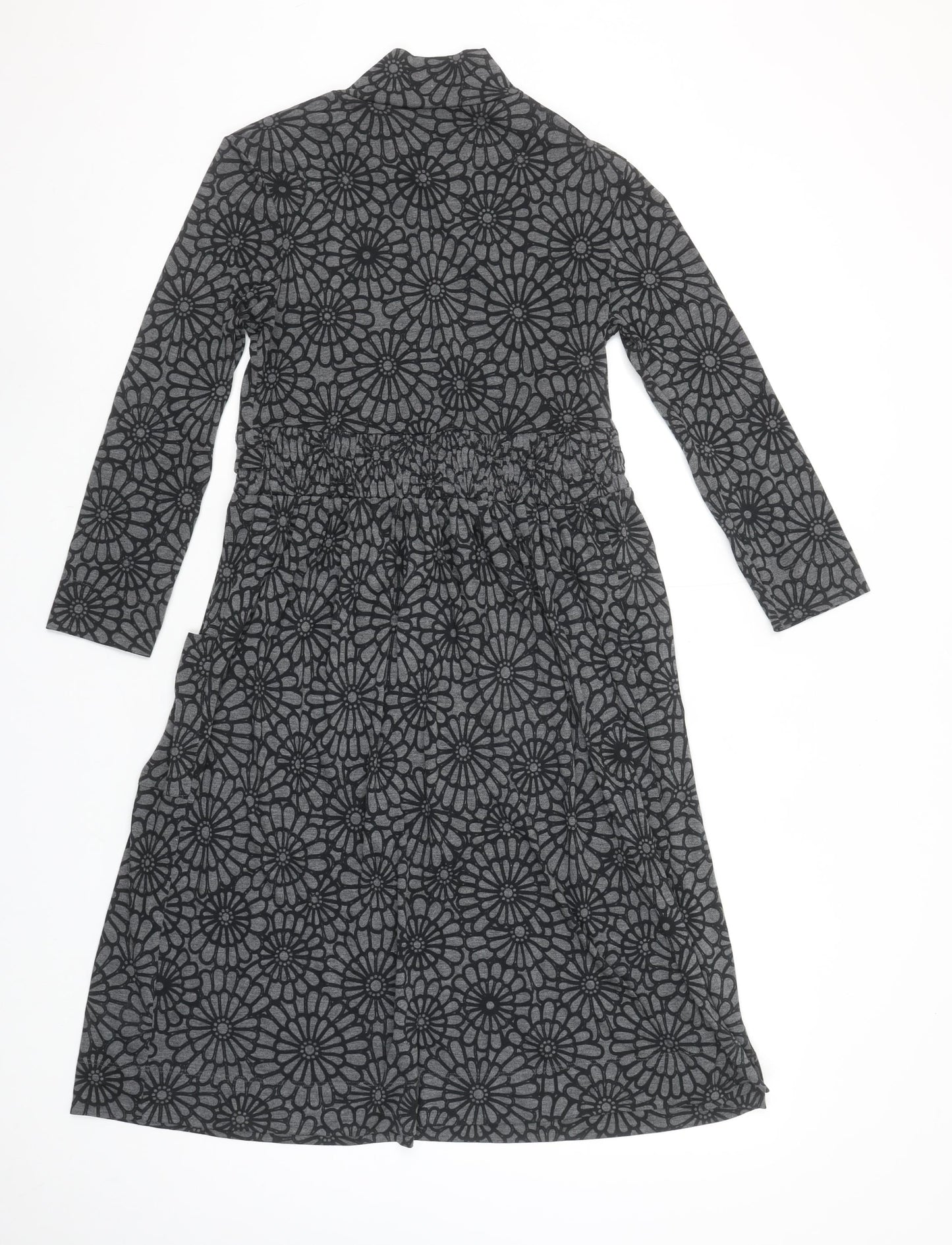 Next Women’s Grey Floral A-Line Jersey Dress Size 10