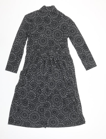 Next Women’s Grey Floral A-Line Jersey Dress Size 10