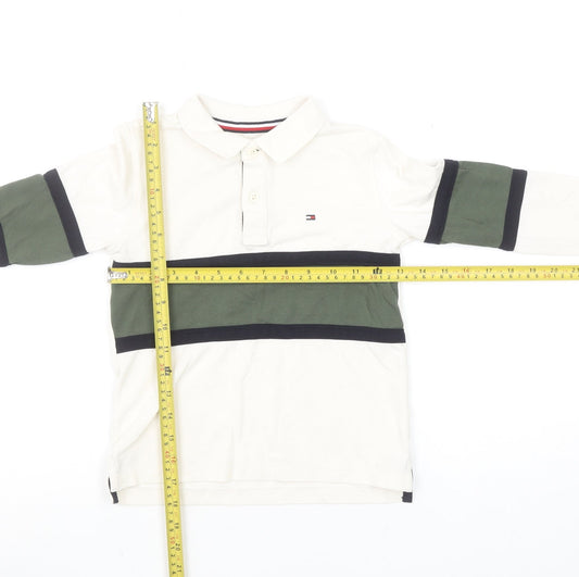 Tommy Hilfiger Boys White Long Sleeve Polo Shirt Size 6 Years