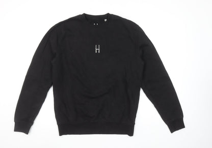 LooseHeadz Men’s Black Small Crew Neck Pullover Sweatshirt
