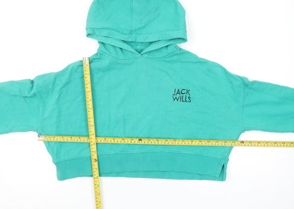 Womens UK Size 10 Jack Wills Green Pullover Hoodie