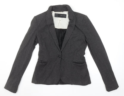 Zara Basic Women's Grey Slim Fit One-Button Blazer Jacket S