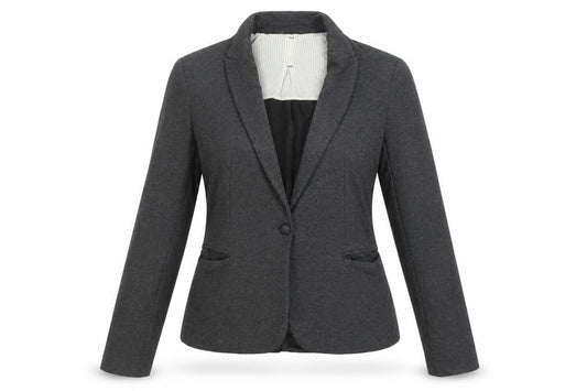 Zara Basic Women's Grey Slim Fit One-Button Blazer Jacket S