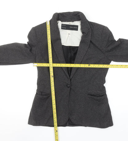 Zara Basic Women's Grey Slim Fit One-Button Blazer Jacket S