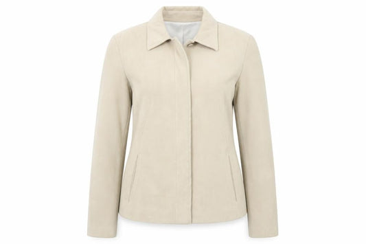 Inspiration Women's Beige Size 14 Suedette Lined Short Jacket