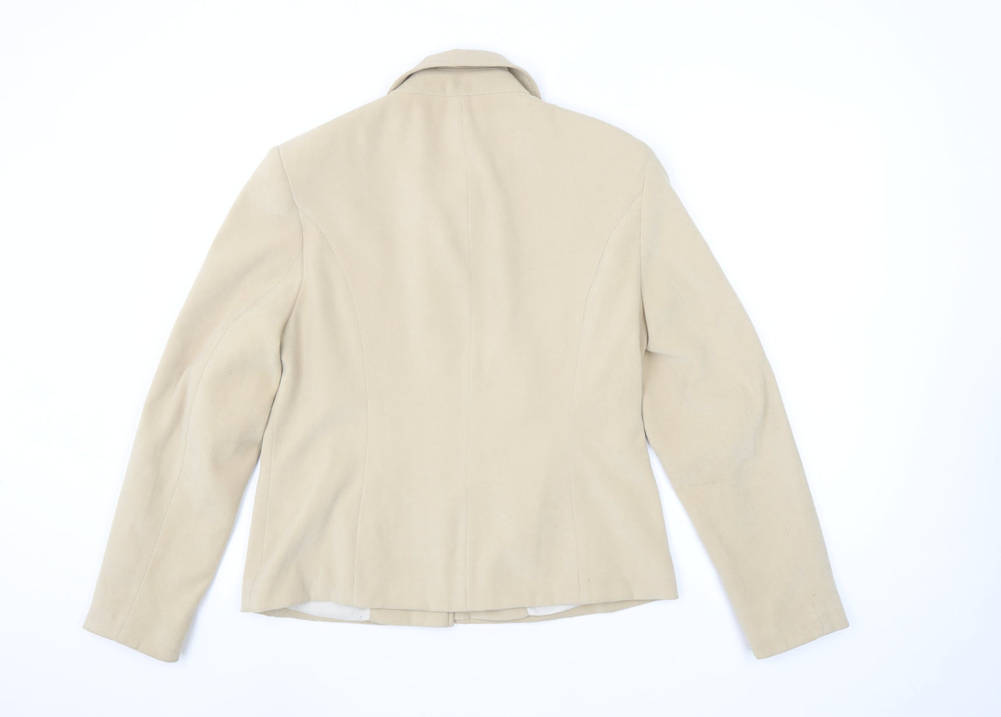 Inspiration Women's Beige Size 14 Suedette Lined Short Jacket