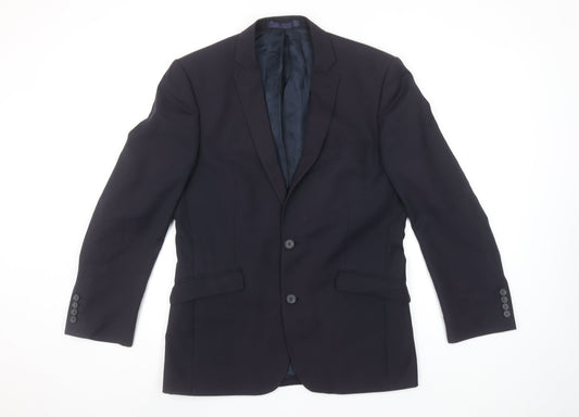 Racing Green Men's Navy Blue Wool Blend Formal Blazer Jacket 38 Short