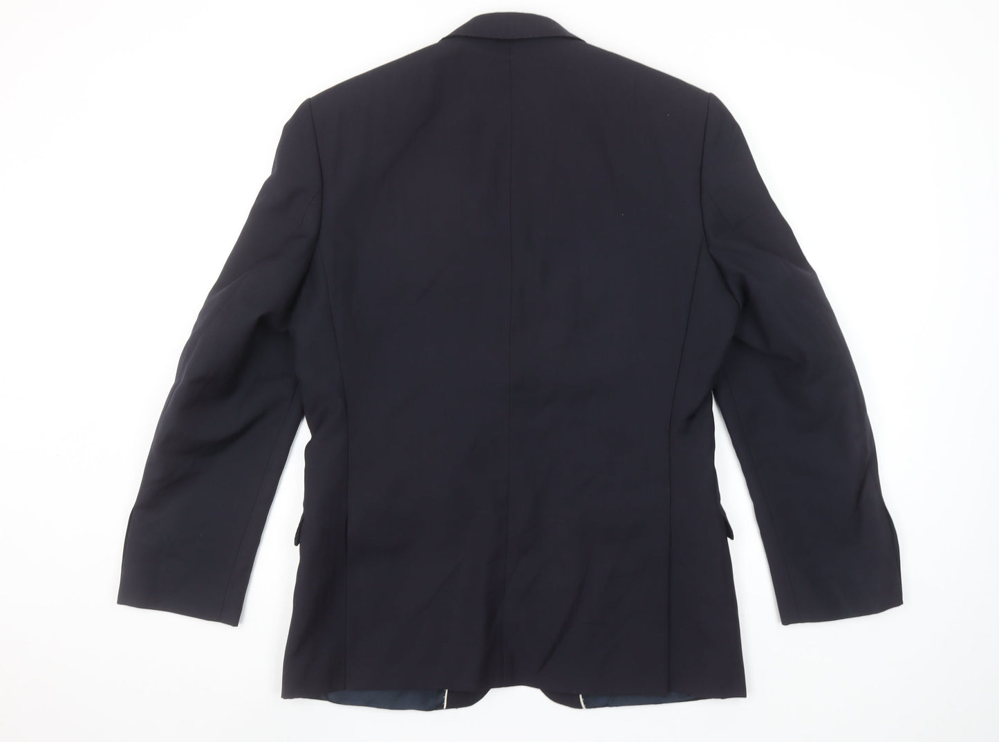 Racing Green Men's Navy Blue Wool Blend Formal Blazer Jacket 38 Short