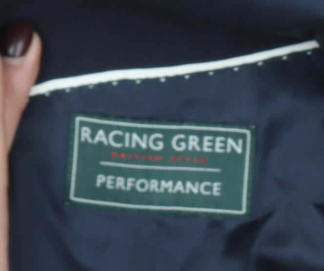 Racing Green Men's Navy Blue Wool Blend Formal Blazer Jacket 38 Short