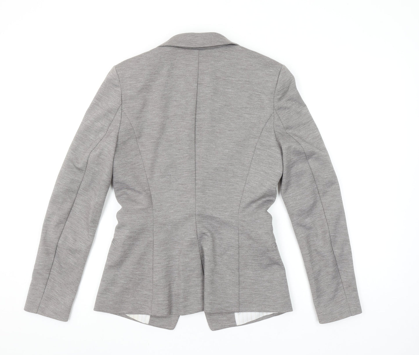 H&M Women Grey Single Breasted Blazer Size 8 Classic Fit