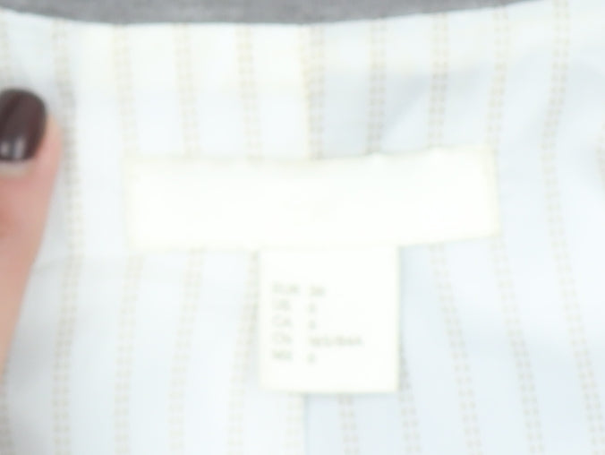 H&M Women Grey Single Breasted Blazer Size 8 Classic Fit