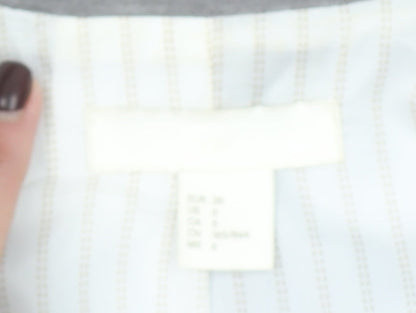 H&M Women Grey Single Breasted Blazer Size 8 Classic Fit