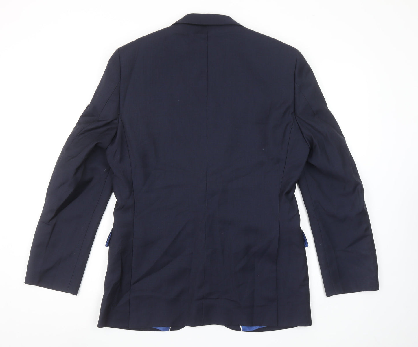 Chester Barrie Men's Blue Wool Cashmere Single-Breasted Blazer 39R