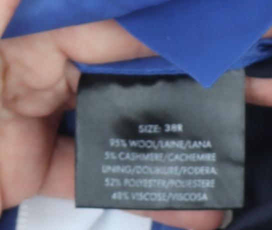 Chester Barrie Men's Blue Wool Cashmere Single-Breasted Blazer 39R