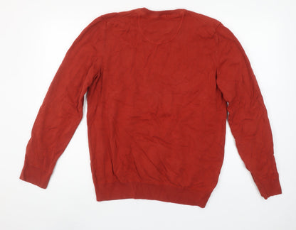 s.Oliver Women Red Crew Neck Long Sleeve Pullover Sweatshirt L