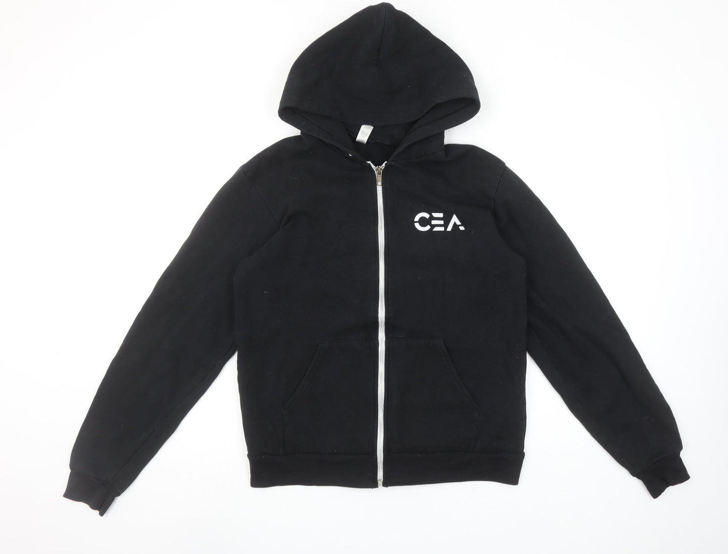 American Apparel Women's Black Full Zip Hoodie Size M Fleece Cotton Blend