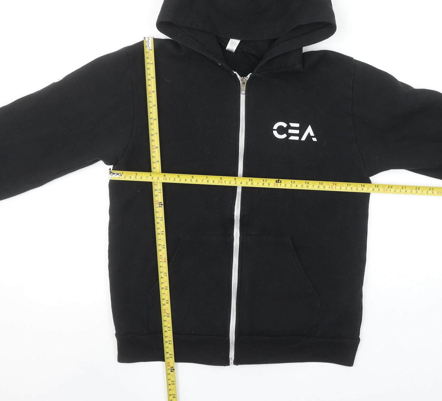 American Apparel Women's Black Full Zip Hoodie Size M Fleece Cotton Blend