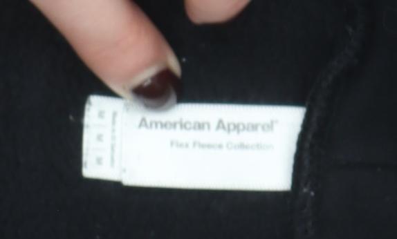 American Apparel Women's Black Full Zip Hoodie Size M Fleece Cotton Blend