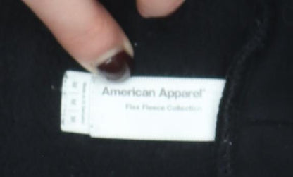 American Apparel Women's Black Full Zip Hoodie Size M Fleece Cotton Blend