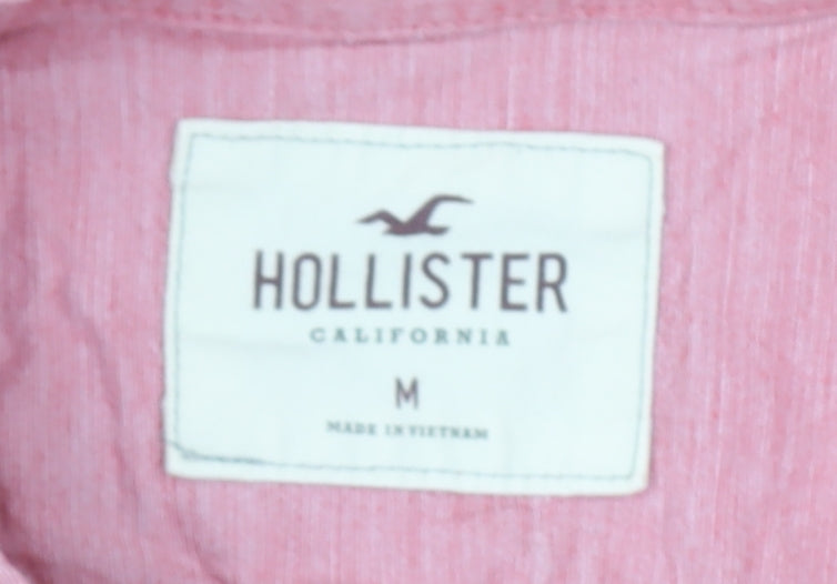 Hollister Men’s Red Slim Fit Long Sleeve Button-Up Shirt M