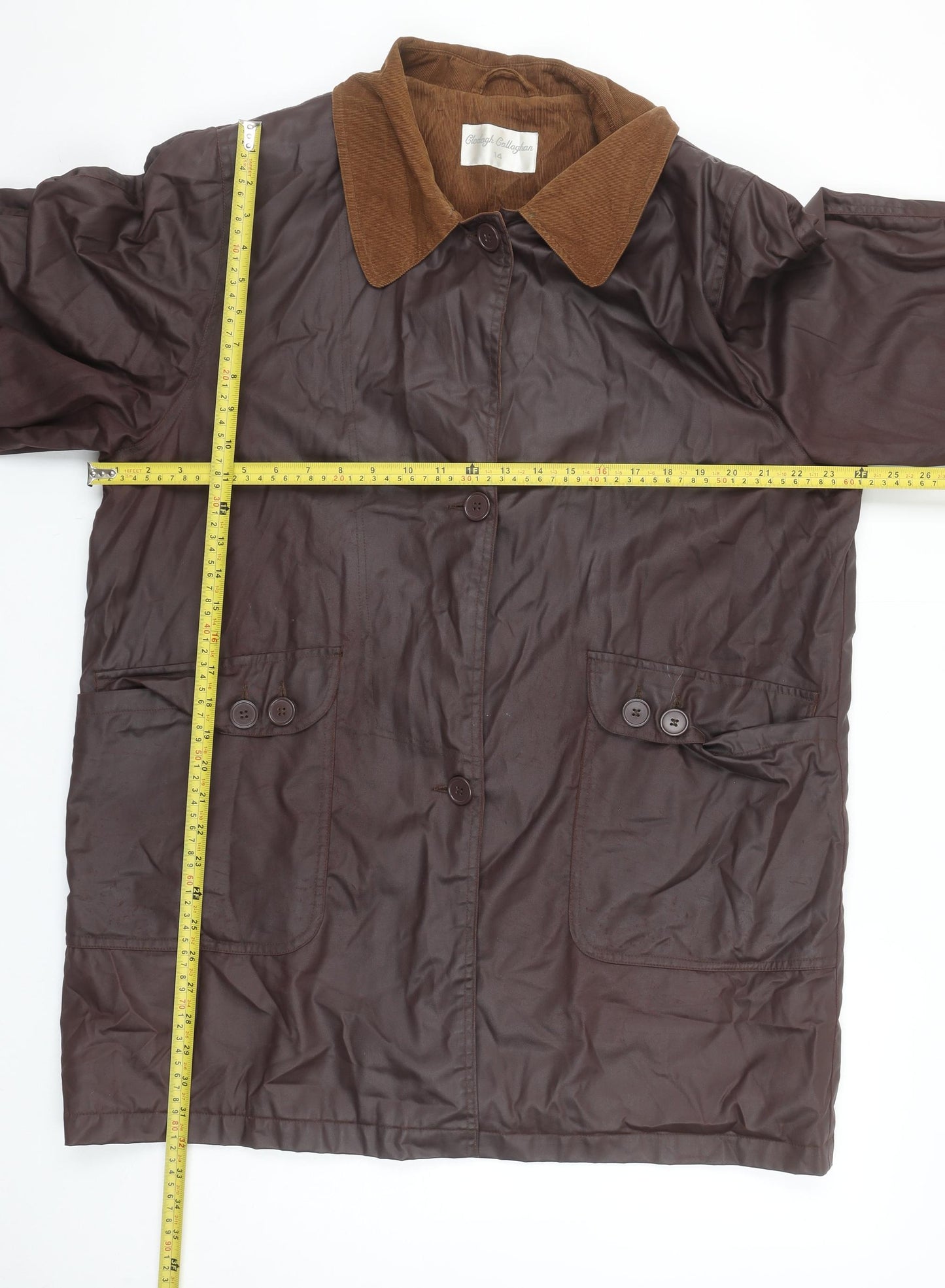 Glodagh Callaghan Women’s Brown Mid-Length Overcoat Size 14