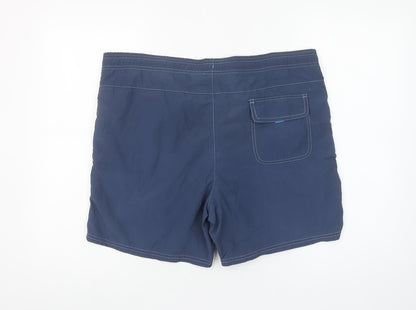 Etirel Men Blue M Swim Shorts Elastic Waist Quick Dry Lined