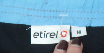 Etirel Men Blue M Swim Shorts Elastic Waist Quick Dry Lined