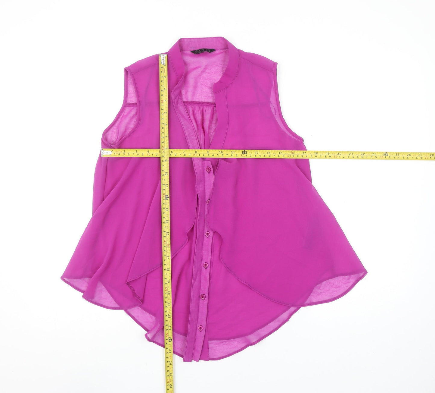 Savida Women's Purple Sleeveless Chiffon Blouse Size 10