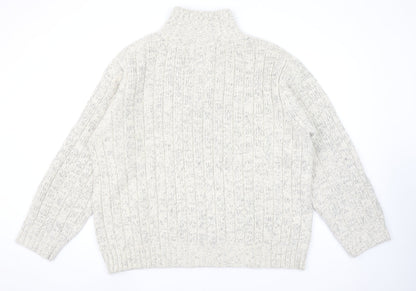 Marks and Spencer Men’s Beige 2XL Half Zip Wool Blend Jumper