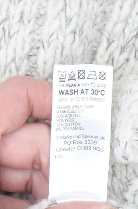 Marks and Spencer Men’s Beige 2XL Half Zip Wool Blend Jumper