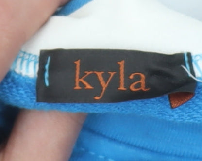 Kyla Women Blue Cotton Blend Pullover Sweatshirt Size L