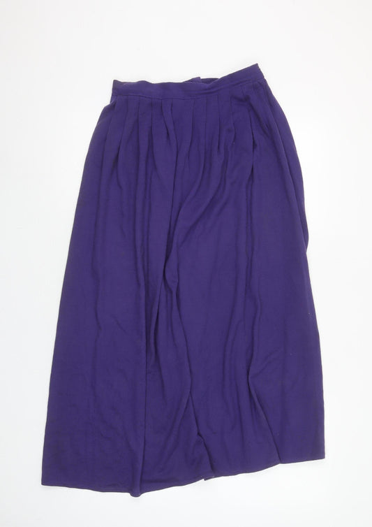 St. Bernard Womens Purple Pleated Acrylic Midi Skirt Size 12