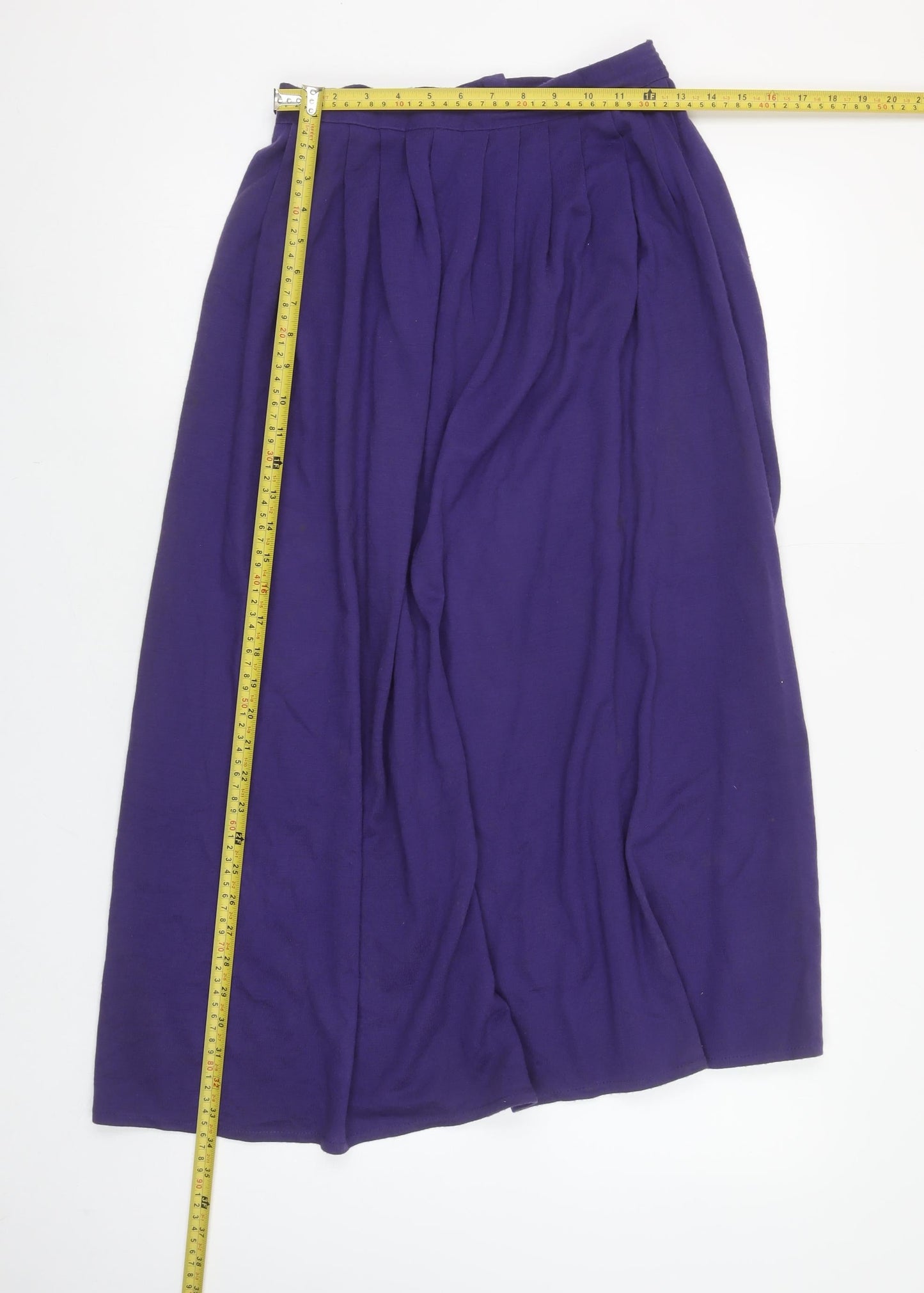 St. Bernard Womens Purple Pleated Acrylic Midi Skirt Size 12