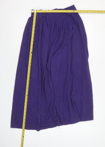 St. Bernard Womens Purple Pleated Acrylic Midi Skirt Size 12
