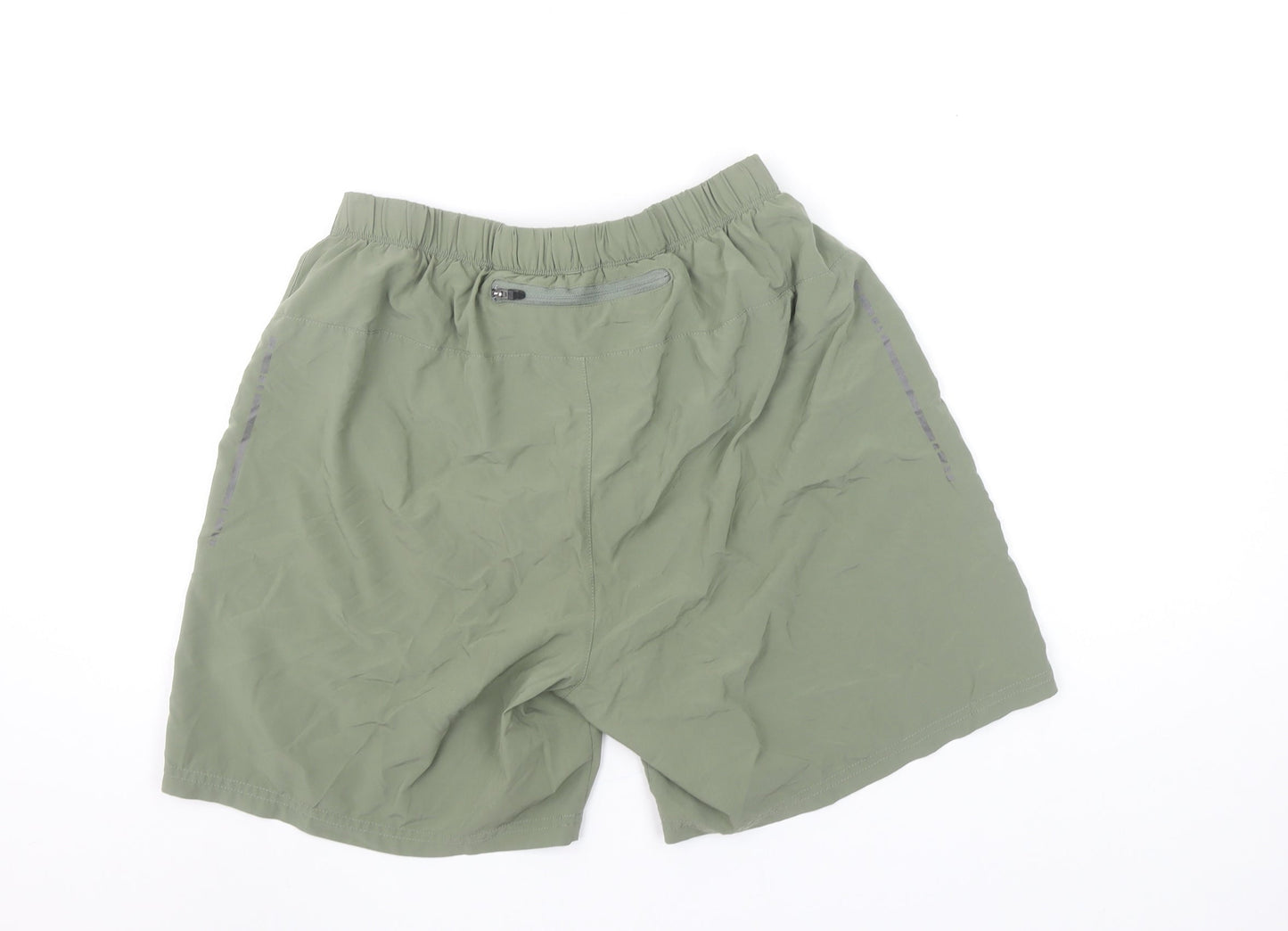 ASICS Men's Green MotionDry Running Shorts Size M Lightweight Quick Dry