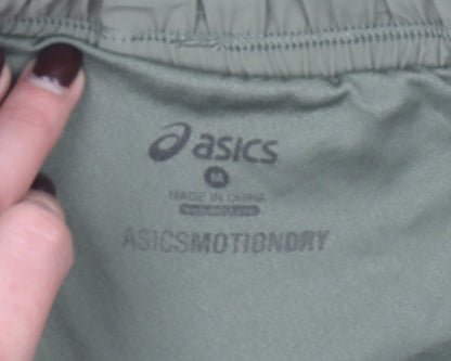ASICS Men's Green MotionDry Running Shorts Size M Lightweight Quick Dry