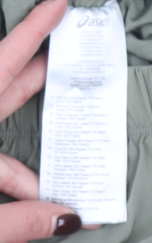 ASICS Men's Green MotionDry Running Shorts Size M Lightweight Quick Dry