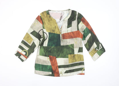 Punt Roma Women’s Multicoloured Geometric Tunic Blouse Size 10