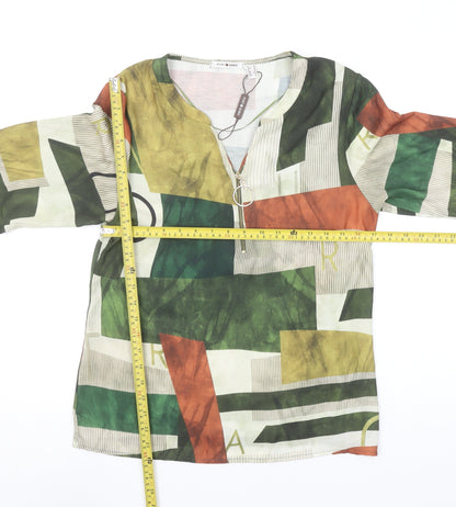 Punt Roma Women’s Multicoloured Geometric Tunic Blouse Size 10