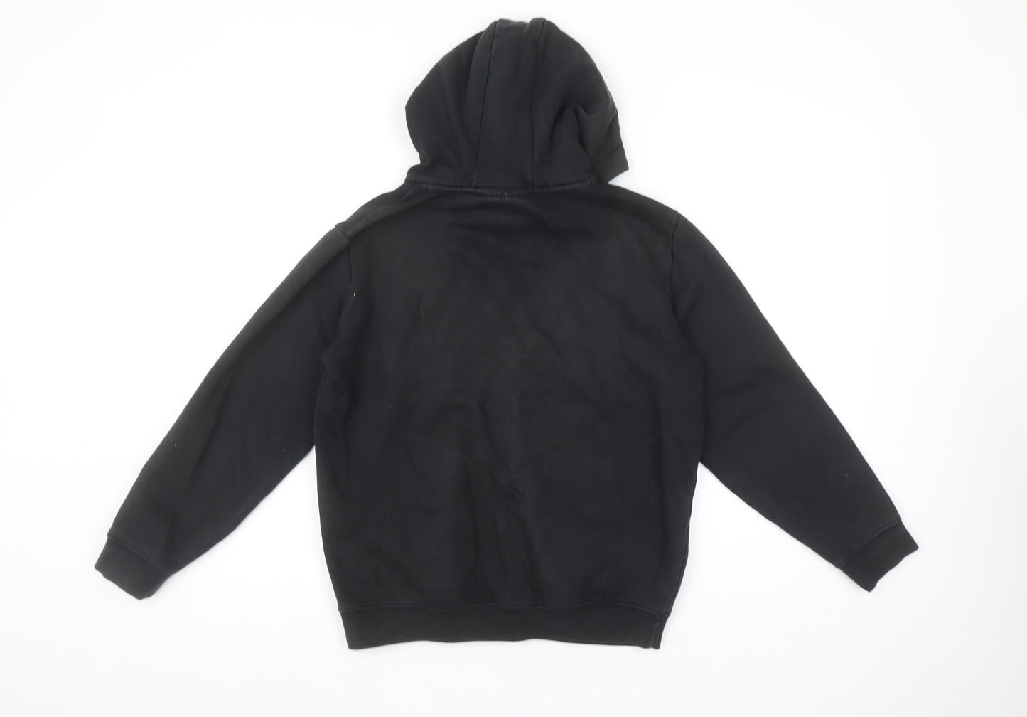 SikSilk Boys Black Pullover Hoodie 13-14 Years Cotton Blend Logo Hooded Sweatshirt